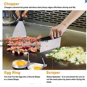 16 piece grilling set for Blackstone type griddles.